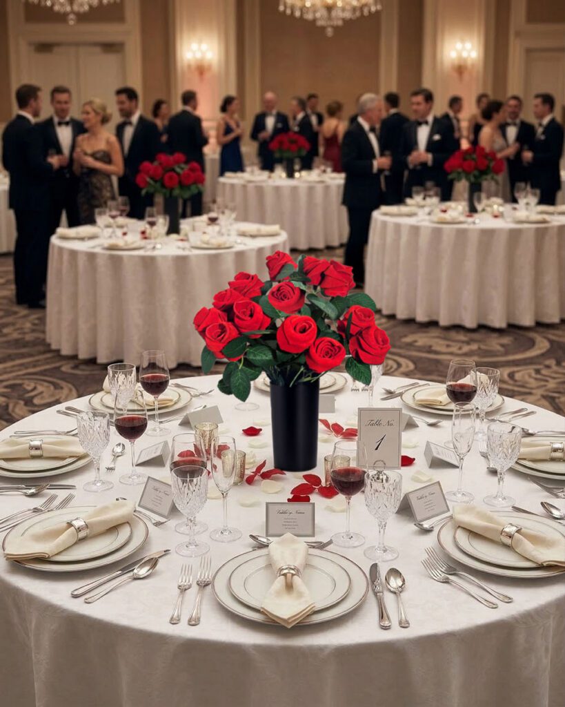 Rose centerpieces