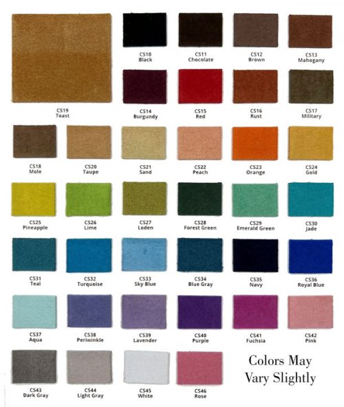 Leather Roses Color Chart for Weddings & Special Events